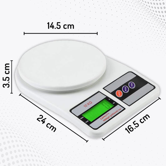 Digital Kitchen Weighing Scale 10 kg, Electronic Weight Machine with LCD Display for Baking, Cooking, Food & Diet, SF-400/A121. 6Months Warranty (Colour May Vary)