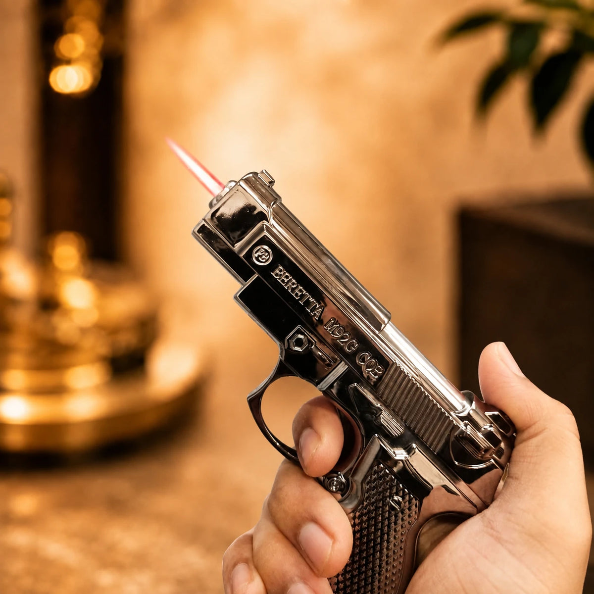 Premium Pistol Style Jet Flame Lighter – Metallic Gun Design