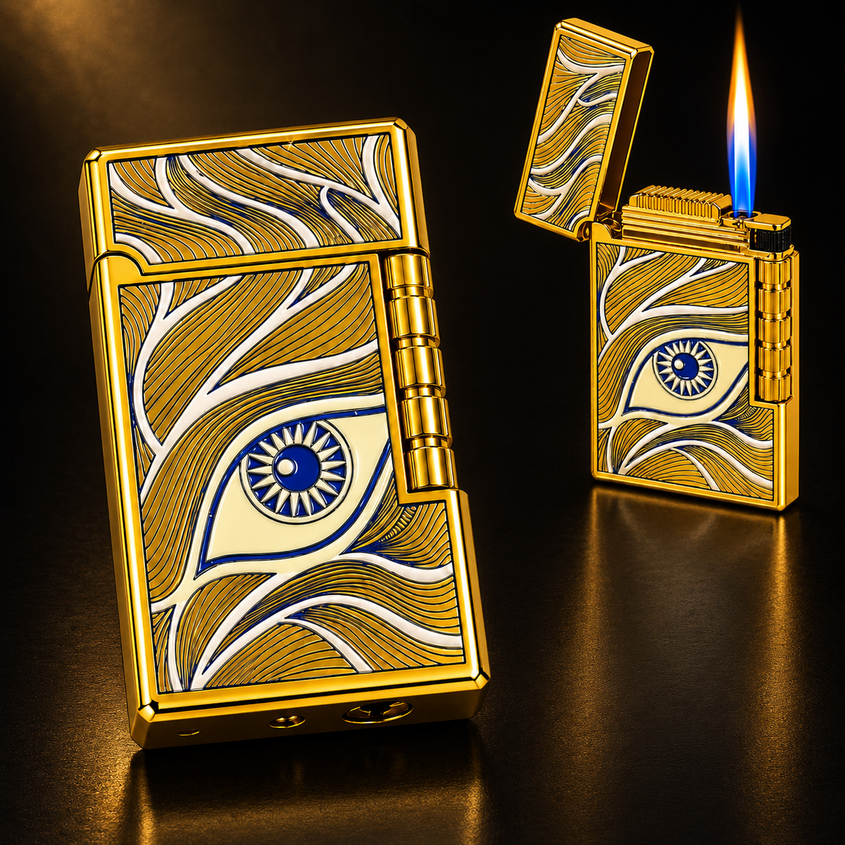 Golden Mystic Eye Windproof Metal Lighter
