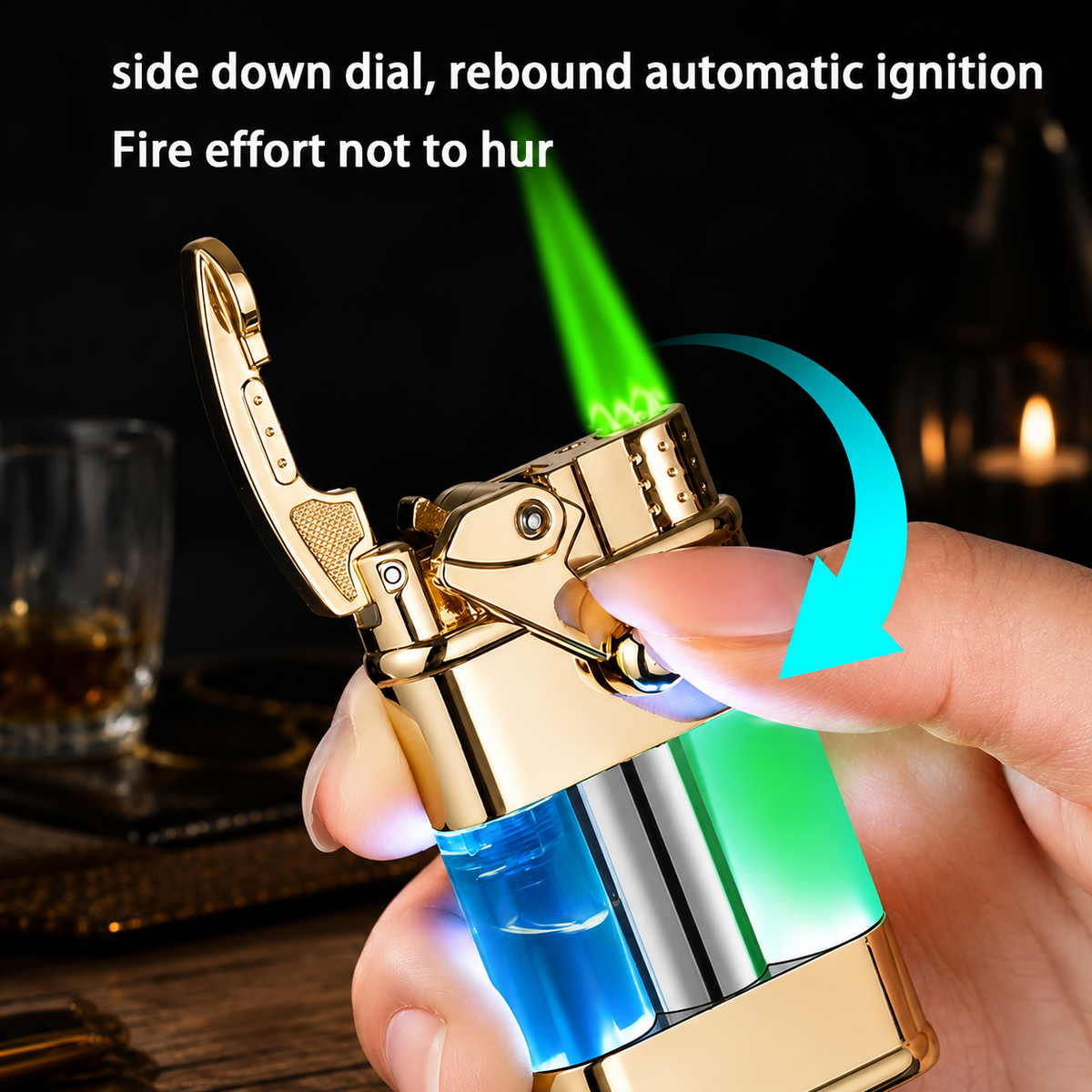 Premium Transparent Dual-Color Flame Lighter