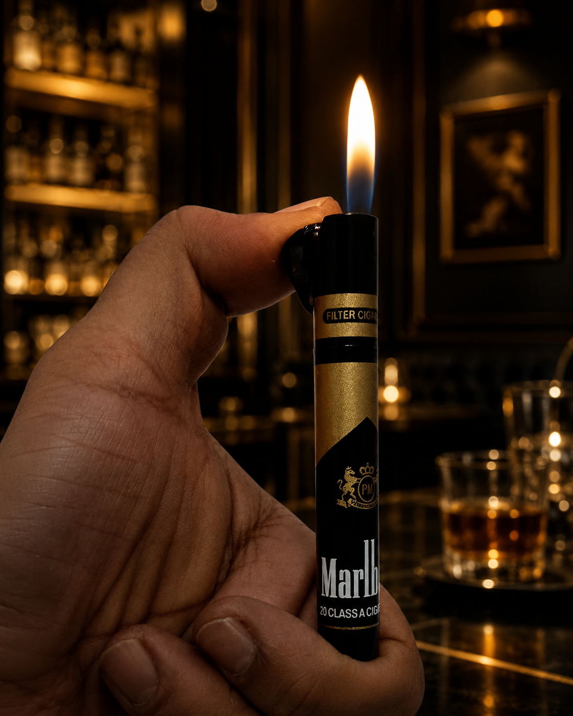 Premium Cigar-Shaped Flame Lighter
