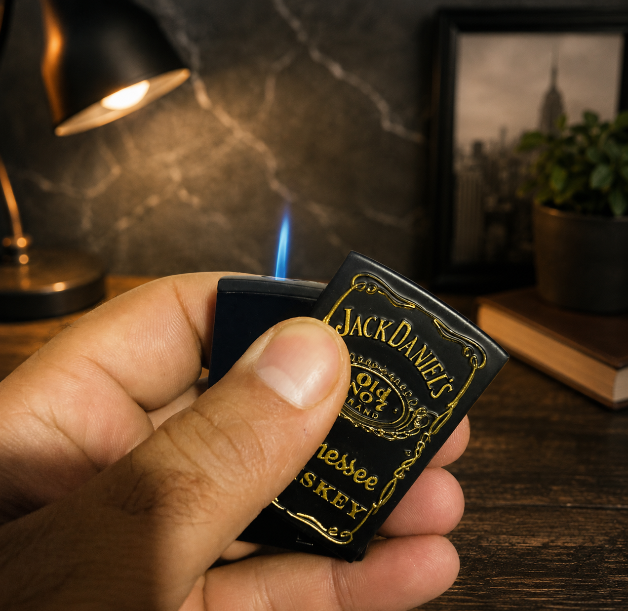 Jack Daniel’s Style Metal Windproof Jet Flame Lighter