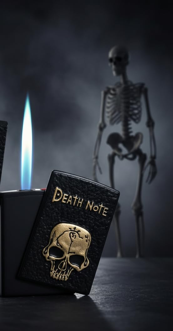 Death Note Black Skull Butane Lighter – Windproof Pocket Flame Lighter