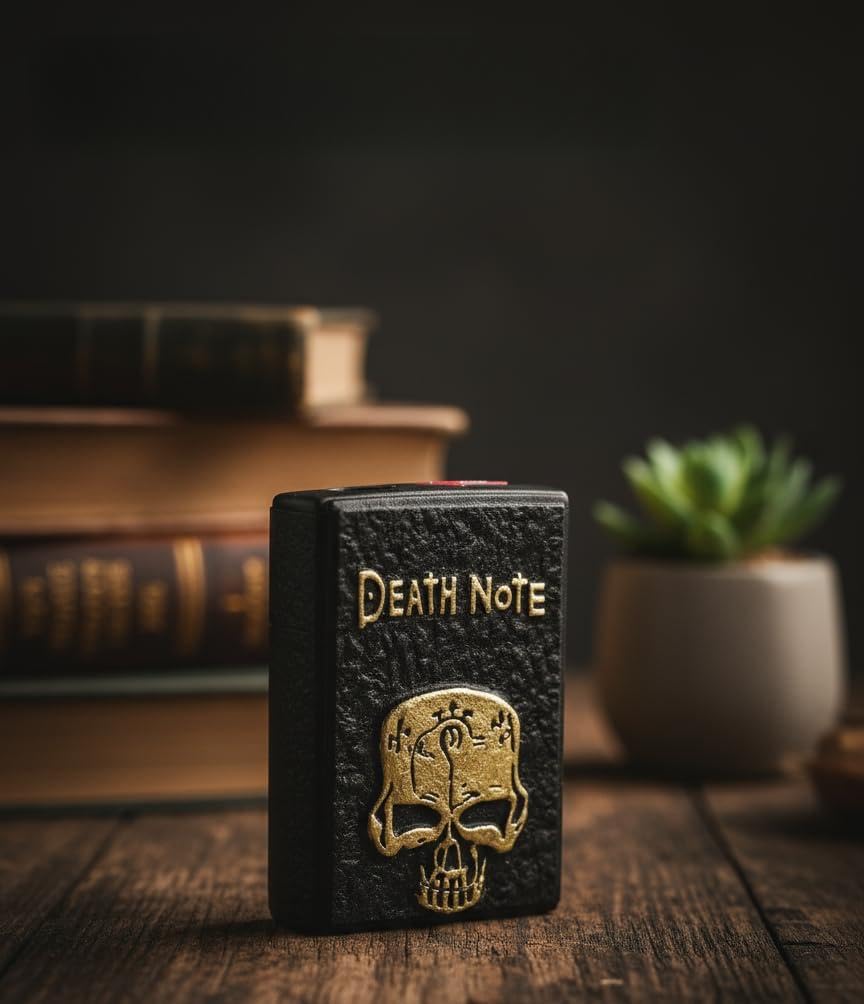 Death Note Black Skull Butane Lighter – Windproof Pocket Flame Lighter