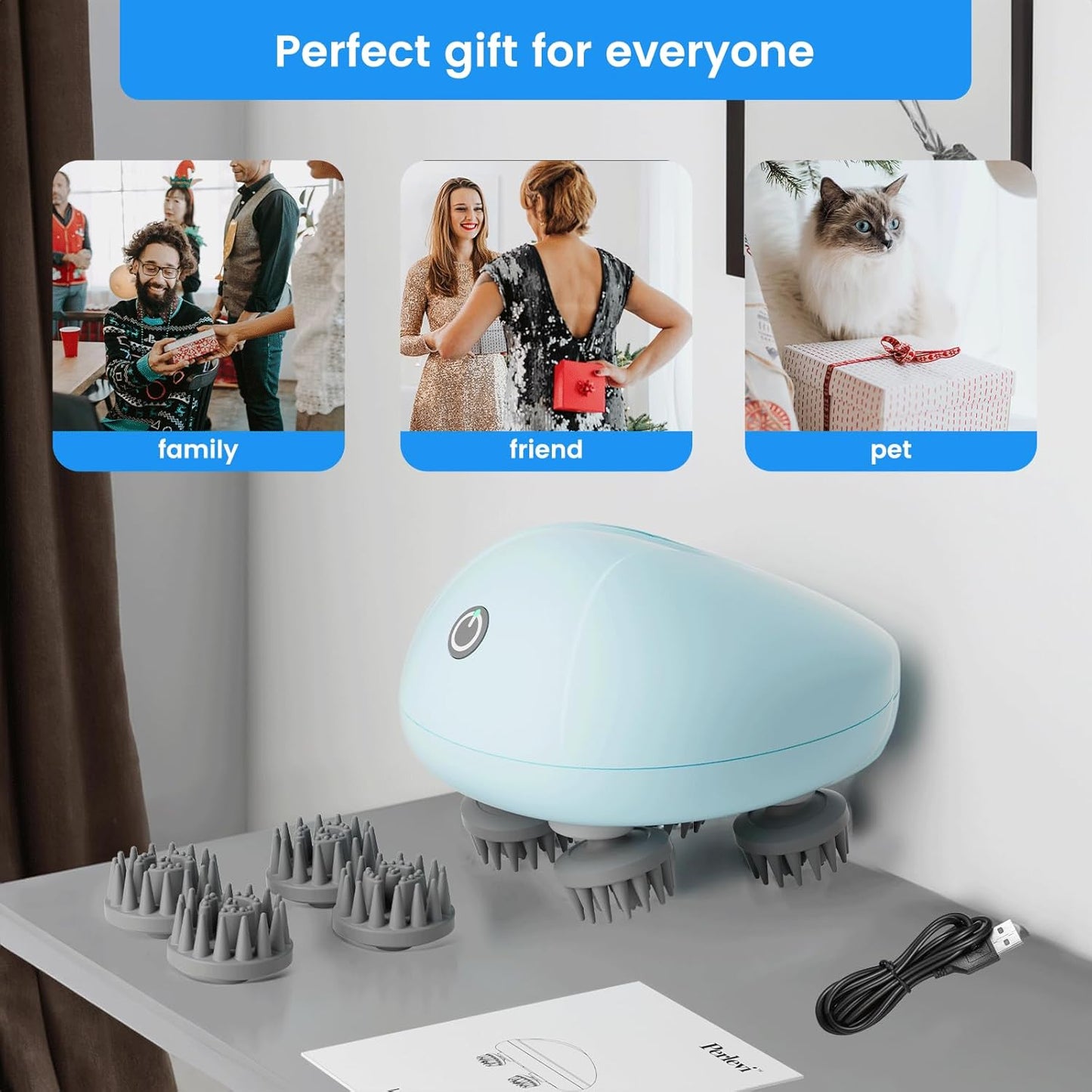 Electric Scalp Massager for Hair Growth and Body Relaxing