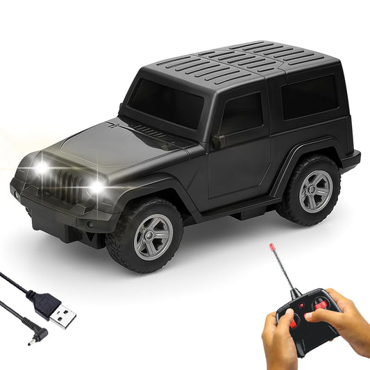 Thar Rechargeable Remote Control Toy Car with Song | User-Friendly RC Toy for Kids | Black Color | Power Source: Lithium Battery in Car (Included) | Best Gift for Kids | Musical Car Toy
