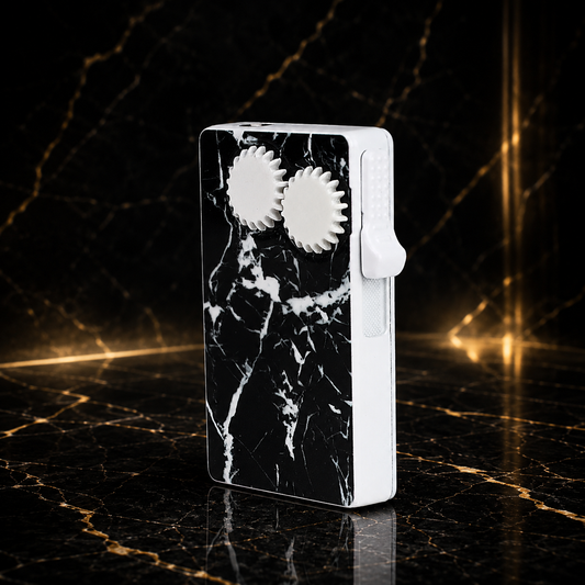 Sleek gadget on marble surface