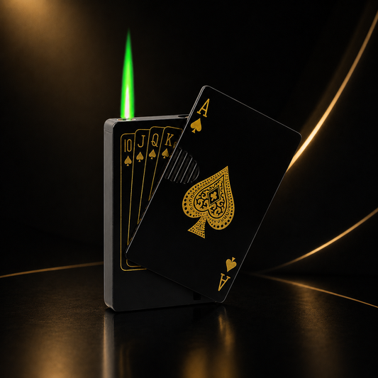 Luxury Playing Card Style Lighter – Black & Gold
