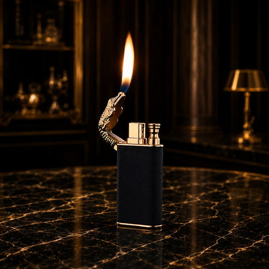Premium Dragon Head Jet Flame Lighter – Black & Gold Luxury Design