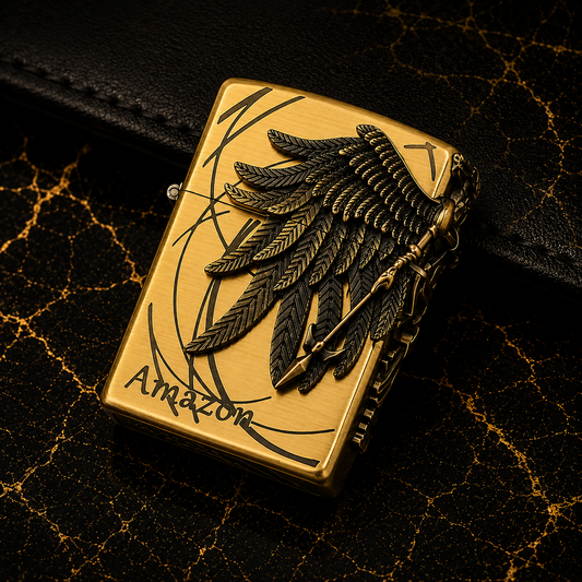 Golden Feather Wing Refillable Lighter