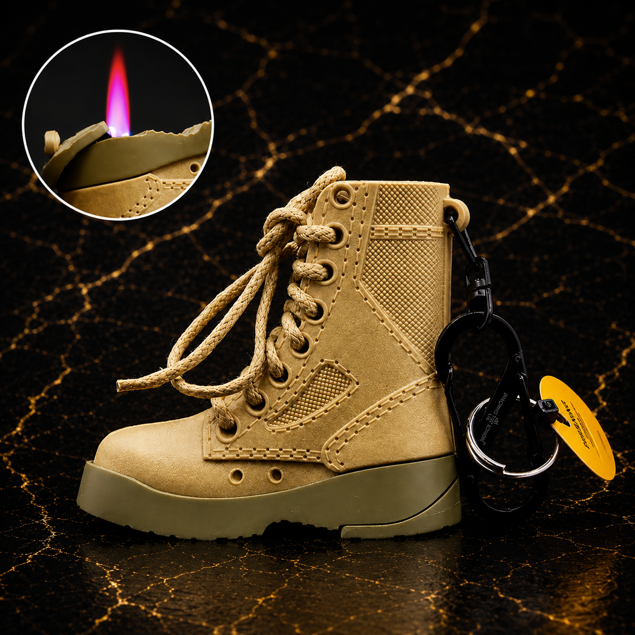 Sneaker Shoe Shape Refillable Lighter – Tan Mini Boot Design