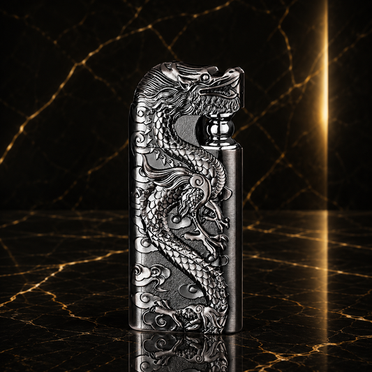 Premium Dragon Design Refillable Metal Lighter
