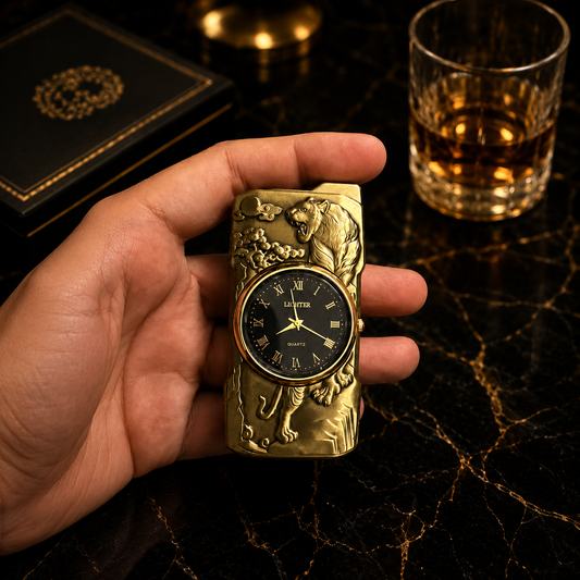Premium Tiger Design Watch Refillable Metal Lighter
