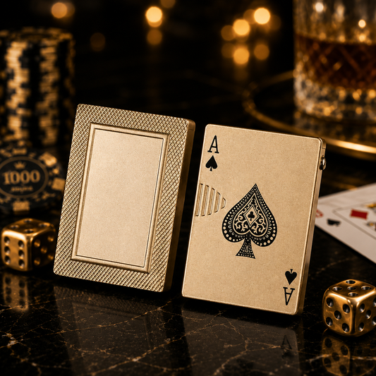 Ace Card Flame Lighter – Premium Refillable Butane Pocket Lighter