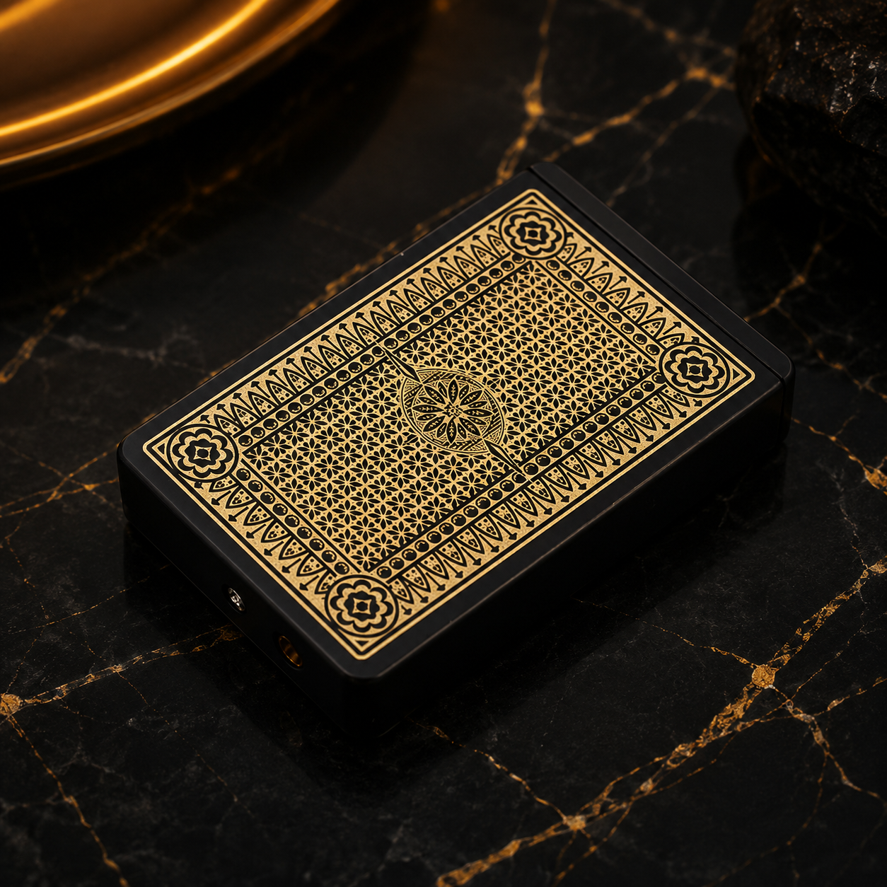 Luxury Playing Card Style Lighter – Black & Gold