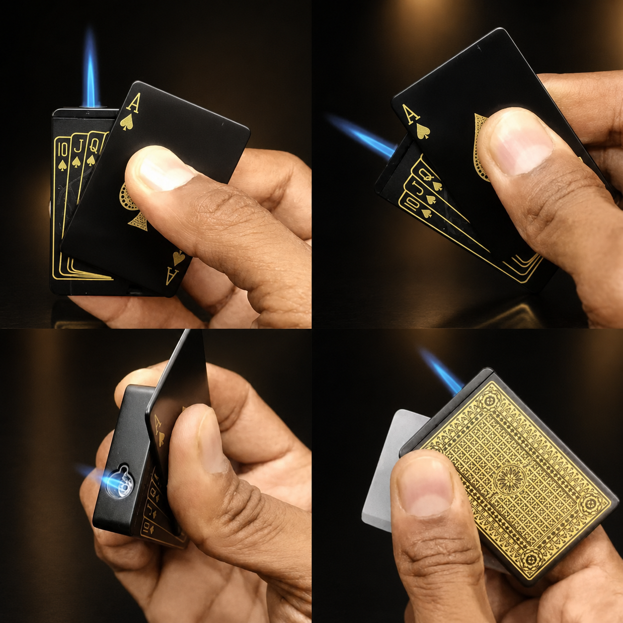 Luxury Playing Card Style Lighter – Black & Gold