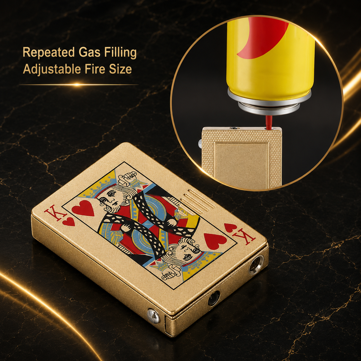 King of Hearts Card Design Pocket Lighter