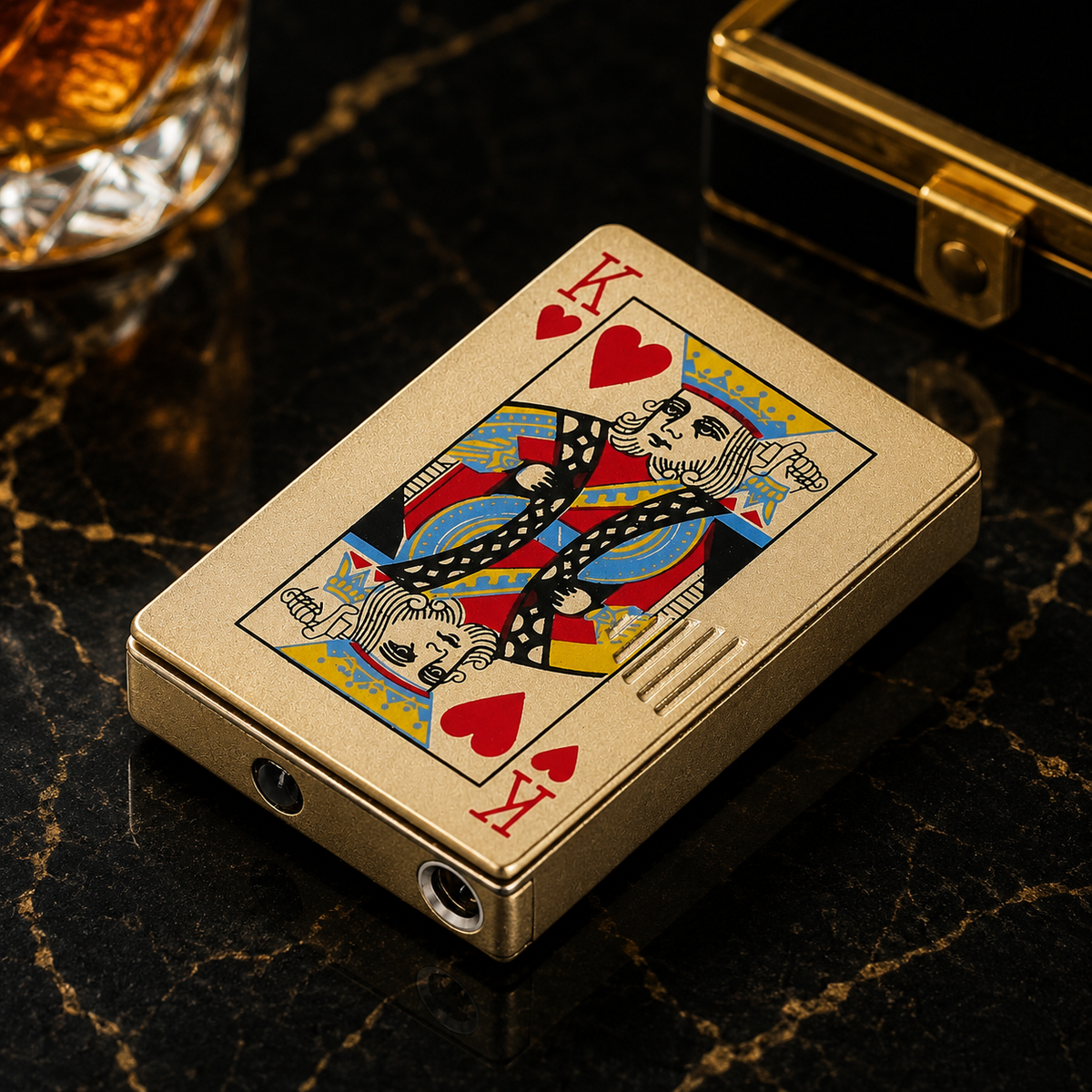 King of Hearts Card Design Pocket Lighter