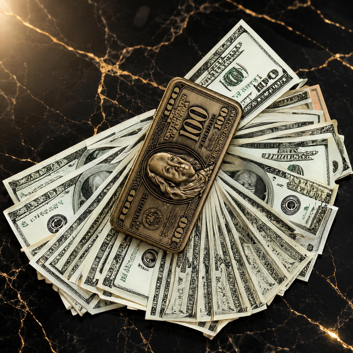Premium Dollar Bill Jet Flame Lighter – Gold Money Design