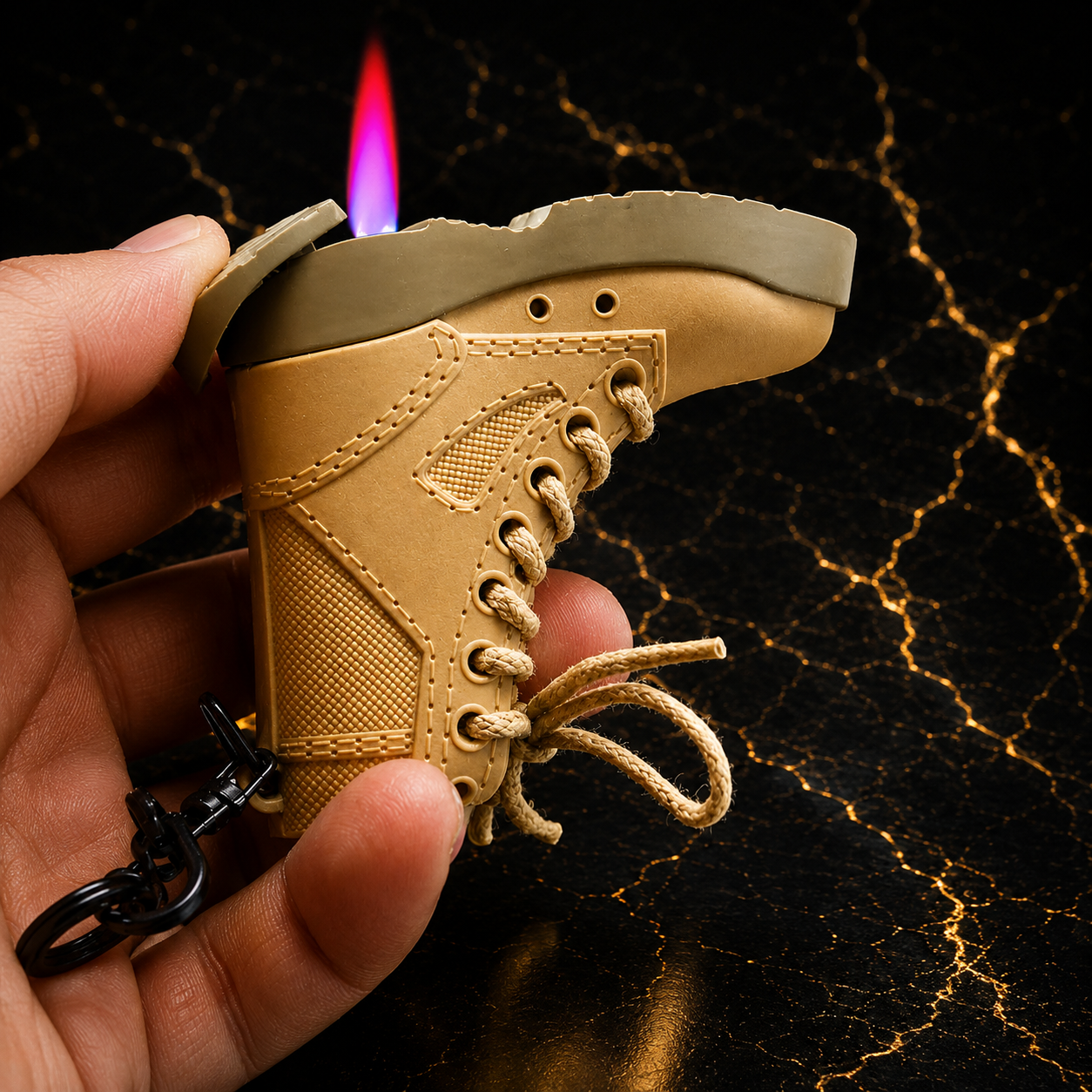 Sneaker Shoe Shape Refillable Lighter – Tan Mini Boot Design