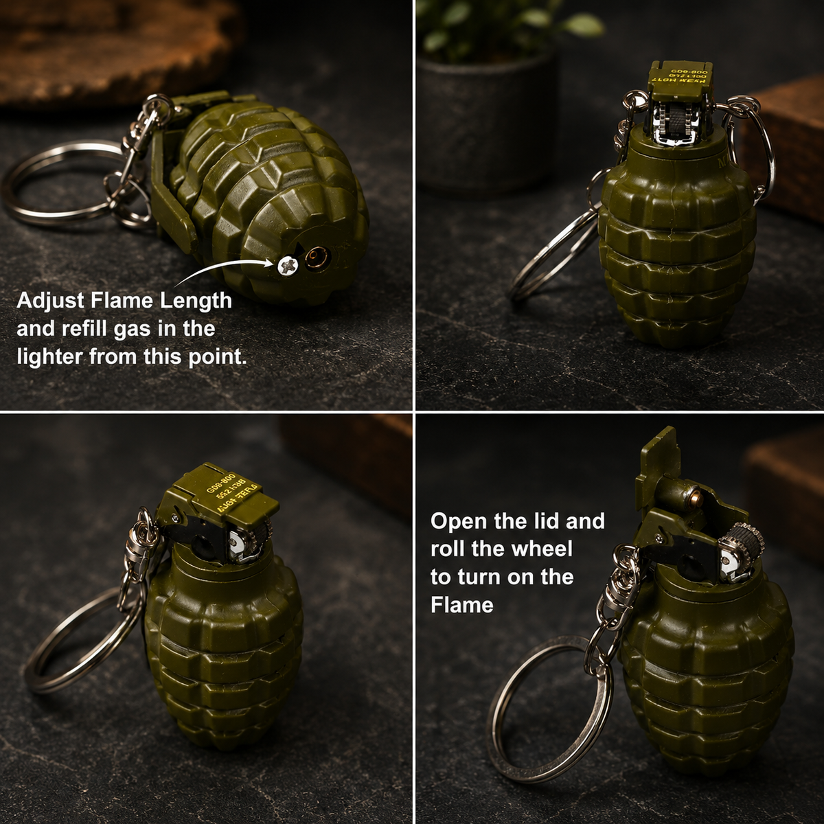 Olive Tactical Pod Keychain Lighter