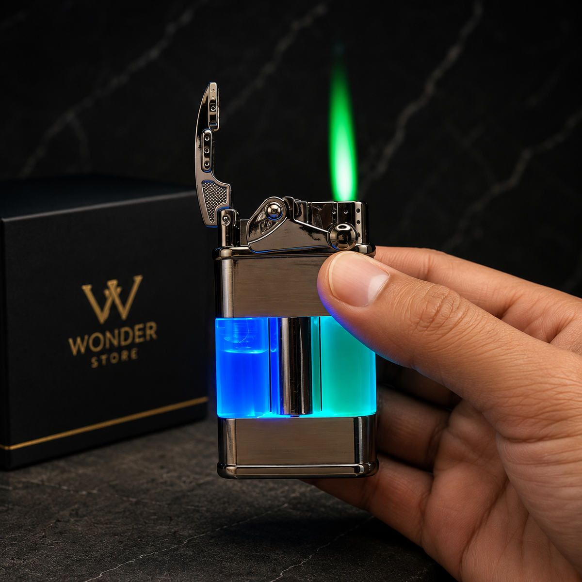 Premium Transparent Dual-Color Flame Lighter