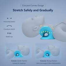 Neck Pain Relief Stretcher | Cervical Traction Device for Neck & Shoulder Support | Acupressure Chiropractic Pillow (Sky Blue)